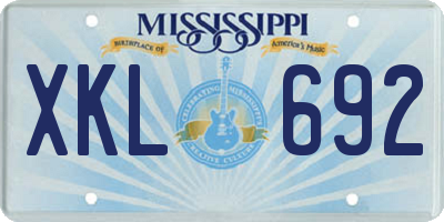 MS license plate XKL692
