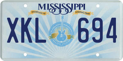MS license plate XKL694