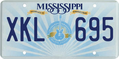 MS license plate XKL695