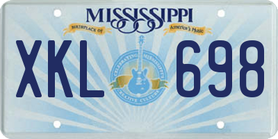 MS license plate XKL698