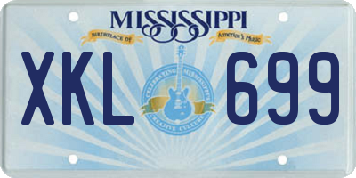 MS license plate XKL699