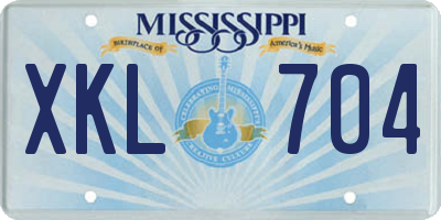 MS license plate XKL704