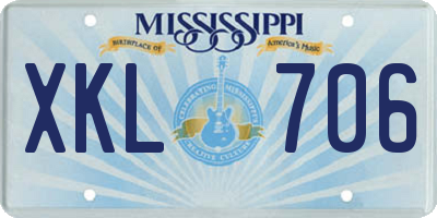 MS license plate XKL706