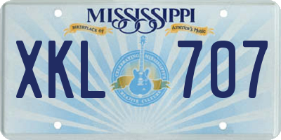 MS license plate XKL707