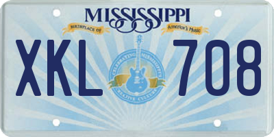 MS license plate XKL708