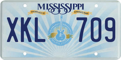 MS license plate XKL709