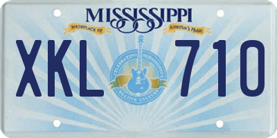MS license plate XKL710