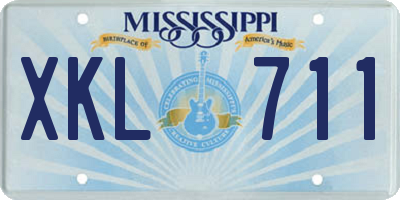 MS license plate XKL711
