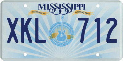MS license plate XKL712