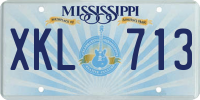 MS license plate XKL713
