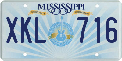 MS license plate XKL716