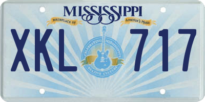 MS license plate XKL717