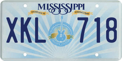 MS license plate XKL718