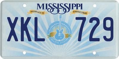 MS license plate XKL729
