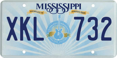 MS license plate XKL732