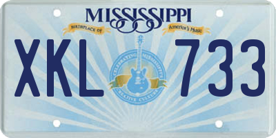 MS license plate XKL733