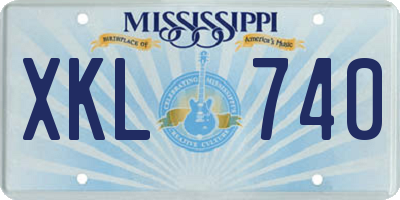 MS license plate XKL740