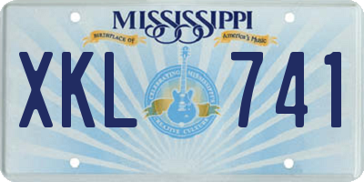 MS license plate XKL741