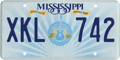 MS license plate XKL742
