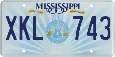 MS license plate XKL743
