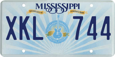 MS license plate XKL744