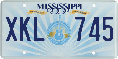 MS license plate XKL745