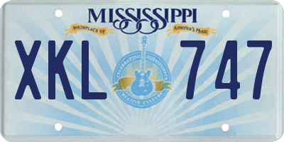 MS license plate XKL747