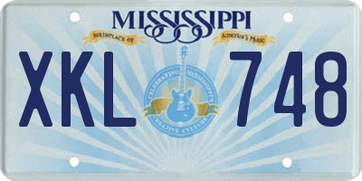 MS license plate XKL748