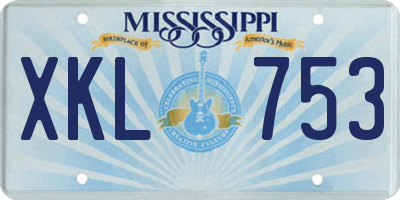 MS license plate XKL753
