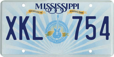 MS license plate XKL754
