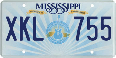 MS license plate XKL755