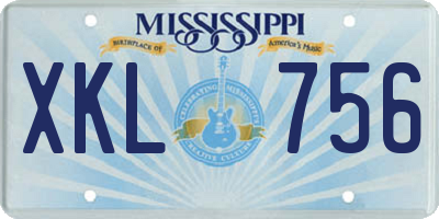 MS license plate XKL756