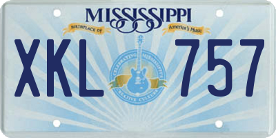 MS license plate XKL757