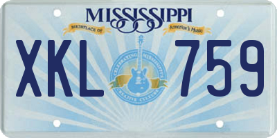 MS license plate XKL759