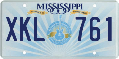MS license plate XKL761