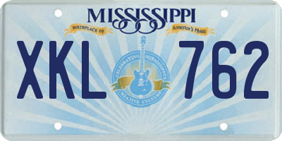 MS license plate XKL762