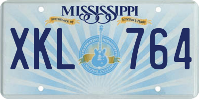 MS license plate XKL764