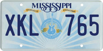 MS license plate XKL765