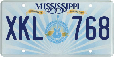 MS license plate XKL768