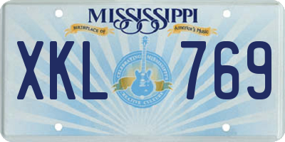 MS license plate XKL769