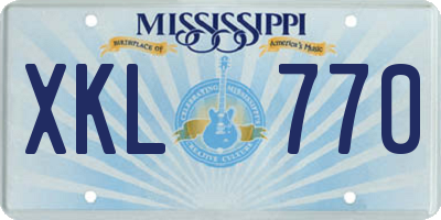 MS license plate XKL770