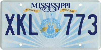 MS license plate XKL773
