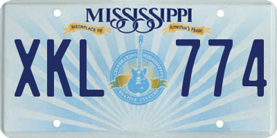 MS license plate XKL774