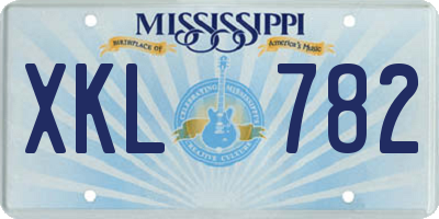 MS license plate XKL782
