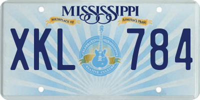 MS license plate XKL784