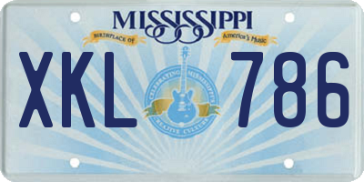 MS license plate XKL786