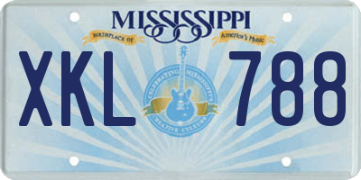MS license plate XKL788