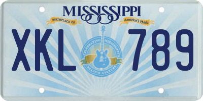 MS license plate XKL789