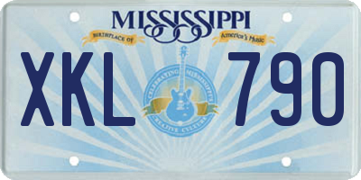 MS license plate XKL790