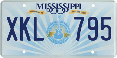 MS license plate XKL795